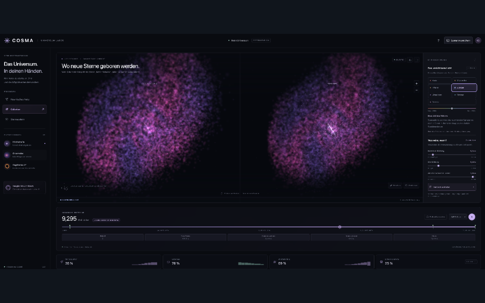 COSMA: Your Interactive Universe Lab website preview
